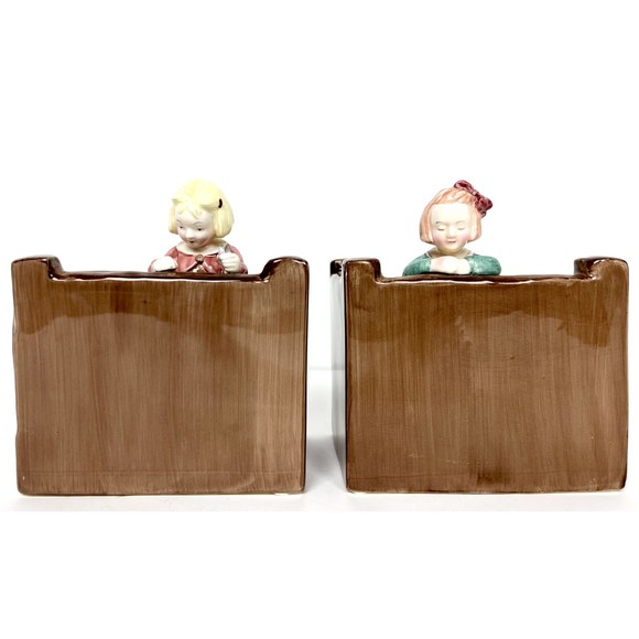 ME Ink 1994 Mary Englebreit “Make A Wish" By Charpente Vintage Ceramic Bookends - Picture 5 of 8